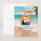 Invitation Carte Postale Fête de croisière 40 Anniversaire (Devant / Derrière)