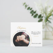 Invitation Carte Postale Fête de fiançailles photo de fiançailles moderne (Debout devant)