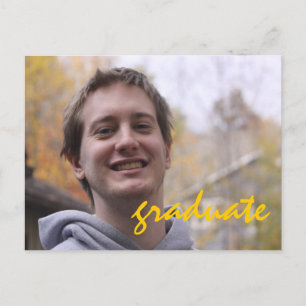 Invitation Carte Postale Fête de fin d'études secondaires Yellow Grad Photo