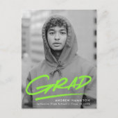 Invitation Carte Postale Fête de graduation de la chaux grasse moderne (Devant)