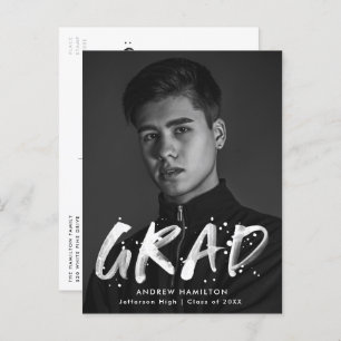 Invitation Carte Postale Fête de graduation de peinture moderne