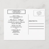 Invitation Carte Postale Fête de graduation photo Empreinte de léopard pers (Dos)