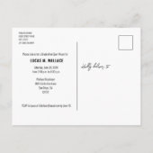 Invitation Carte Postale Fête de graduation photo minimale de la machine à (Dos)