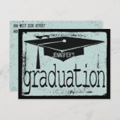 Invitation Carte Postale Fête de Graduation Texture Moderne (Devant / Derrière)