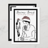 Invitation Carte Postale fête de la barbe d'affaires (Devant / Derrière)