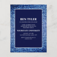 Fête de la rentrée universitaire en denim bleu mar