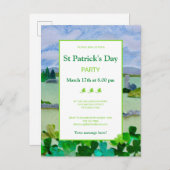 Invitation Carte Postale Fête de la Saint Patrick (Devant / Derrière)