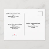 Invitation Carte Postale Fête de la Saint-Sylvestre (Dos)