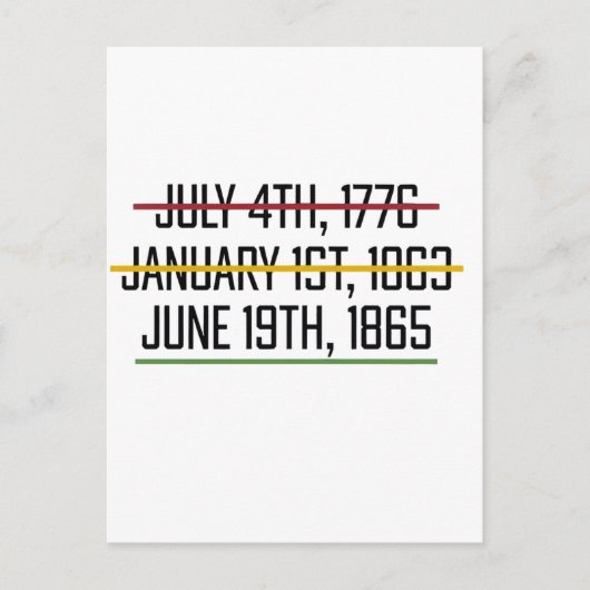 Invitation Carte Postale Fête de l'indépendance du Juneteenth Histoire des (Devant)