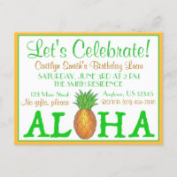 Fête de Luau d'île tropicale Ananas Hawaï Aloha