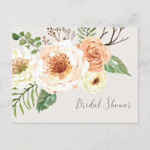 Invitation Carte Postale Fête de mariage champêtre Floral Rustique