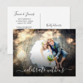 Invitation Carte Postale Fête de Mariage en Intime avec Nous (Devant / Derrière)