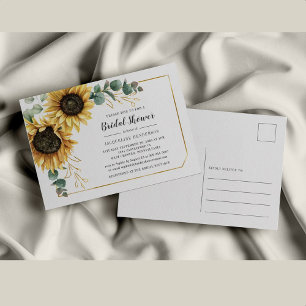 Invitation Carte Postale Fête de mariage Floral Script Eucalyptus Soleil