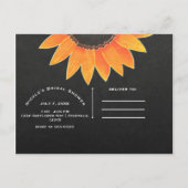 Invitation Carte Postale Fête de mariage rustique Tournesol Tableau noir (Dos)