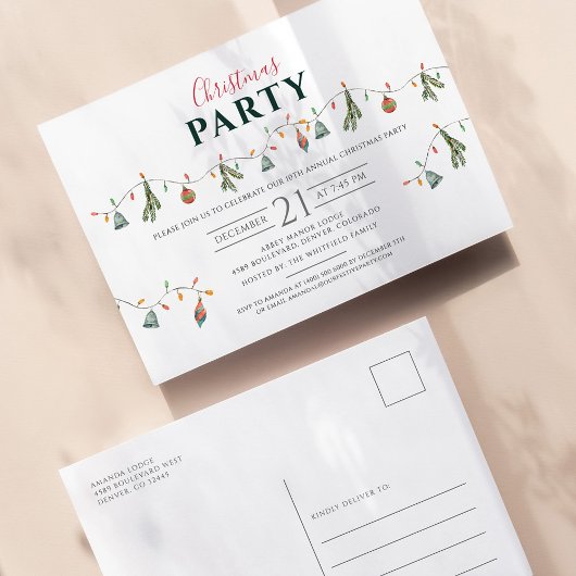 Invitation Carte Postale Fête de Noël 2025 Modern Rustic