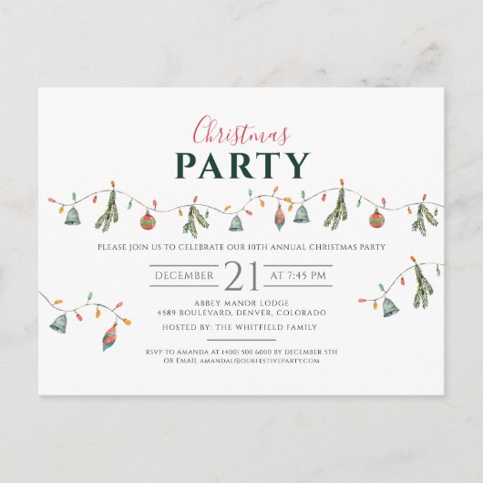 Invitation Carte Postale Fête de Noël 2025 Modern Rustic (Devant)