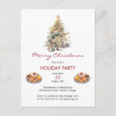 Invitation Carte Postale Fête de Noël aquarelle (Devant)