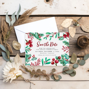 Invitation Carte Postale Fête de Noël d'entreprise : Épargnez la date de la