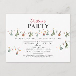 Invitation Carte Postale Fête de Noël d'entreprise moderne moderne