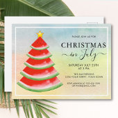 Invitation Carte Postale Fête de Noël en Juillet Pastèque