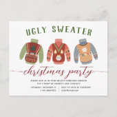 Invitation Carte Postale Fête de Noël moderne Tacky Ugly Sweater (Devant)