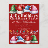 Invitation Carte Postale Fête de Noël Rouge (Devant)