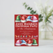 Invitation Carte Postale Fête de Noël Rouge (Debout devant)