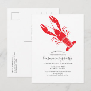 Invitation Carte Postale Fête de Pendaison de Crémaillère aux Écrevisses