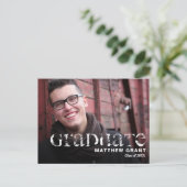 Invitation Carte Postale Fête de remise de diplôme à la mode (Debout devant)