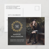 Invitation Carte Postale Fête de remise de diplômes de Gold Laurel (Devant / Derrière)