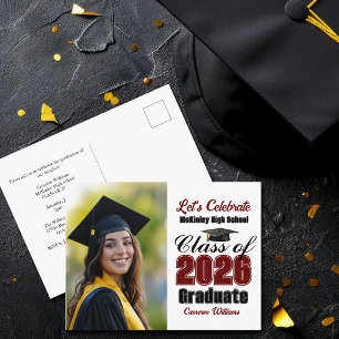 Invitation Carte Postale Fête de remise des diplômes photo de la promotion
