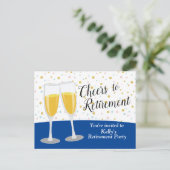 Invitation Carte Postale Fête de retraite au Champagne (Debout devant)