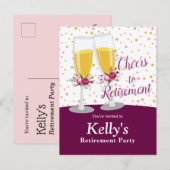 Invitation Carte Postale Fête de retraite au Champagne (Devant / Derrière)