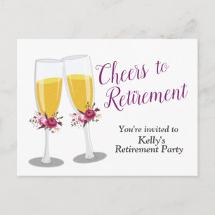 Invitation Carte Postale Fête de retraite au Champagne