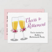 Invitation Carte Postale Fête de retraite au Champagne (Devant / Derrière)