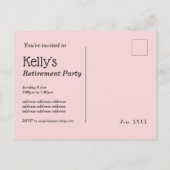 Invitation Carte Postale Fête de retraite au Champagne (Dos)