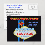 Invitation Carte Postale Fête de style Vegas Date personnalisée (Devant / Derrière)