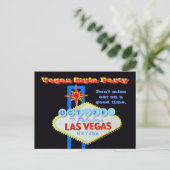 Invitation Carte Postale Fête de style Vegas Date personnalisée (Debout devant)