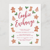 Invitation Carte Postale Fête d'échange de biscuits de Noël  (Devant)
