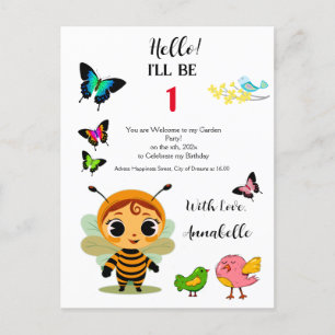 Invitation Carte Postale Fête des enfants de Garden Party
