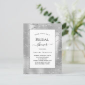 Invitation Carte Postale Fête des mariées argent blanc élégant (Debout devant)