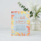 Invitation Carte Postale Fête des mariées Automne Automne Amour Automne Aqu (Debout devant)