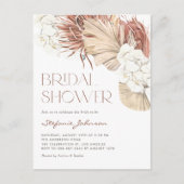 Invitation Carte Postale Fête des mariées blanche orchidée et palmier séché (Devant)