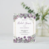 Invitation Carte Postale Fête des mariées d'aquarelle fleur sauvage (Debout devant)