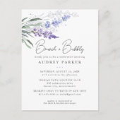 Invitation Carte Postale Fête des mariées d'aquarelle florale de lavande ro (Devant)