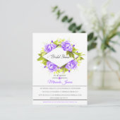 Invitation Carte Postale Fête des mariées d'arrangement des Roses d'aquarel (Debout devant)