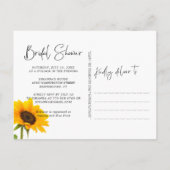 Invitation Carte Postale Fête des mariées de calligraphie de tournesol rust (Dos)