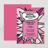 Invitation Carte Postale Fête des mariées de divertissement rose moderne li (Devant / Derrière)