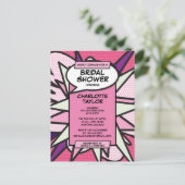 Invitation Carte Postale Fête des mariées de divertissement rose moderne li (Debout devant)