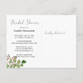 Invitation Carte Postale Fête des mariées de fleurs florales rustiques (Dos)